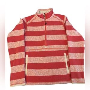 Patagonia Striped Pink Half-Zip Sweatshirt